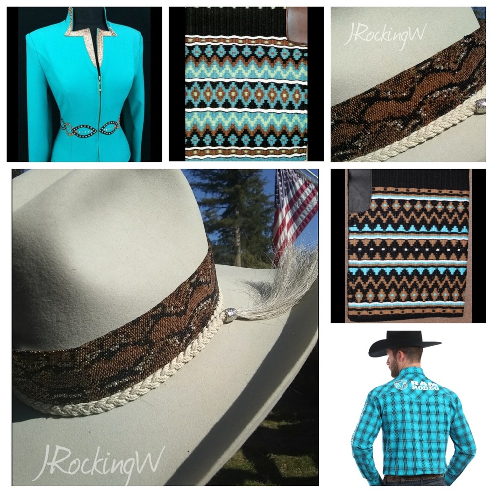 🍁HP🍁 Custom Cowboy Infinity Hat Band Beaded Snake NWT
